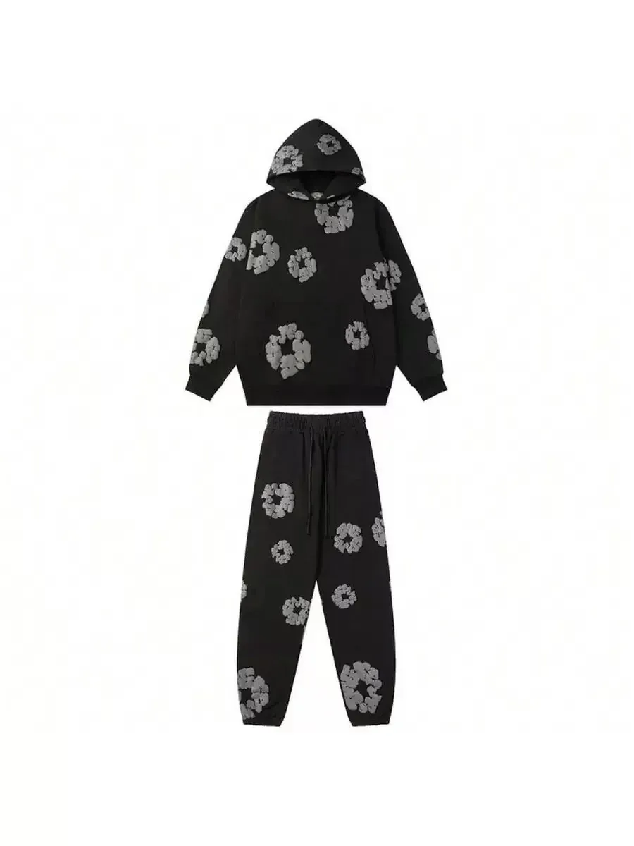 DENIM TEARS brand hot selling new fashionable cotton foam printed hoodie, European and American trendy men's sports suit