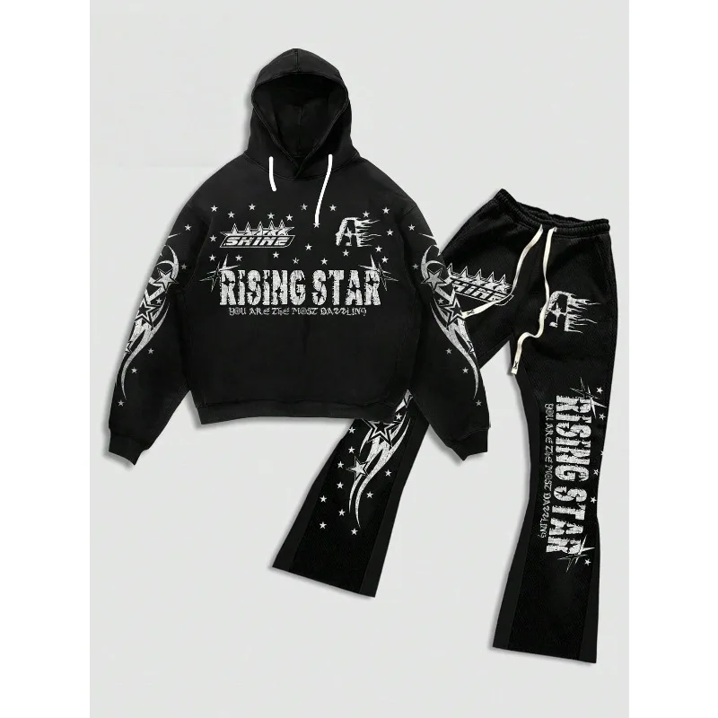 New 3D printed fashionable European and American style adult casual hooded set