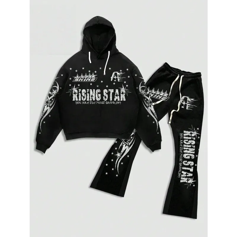 New 3D printed fashionable European and American style adult casual hooded set
