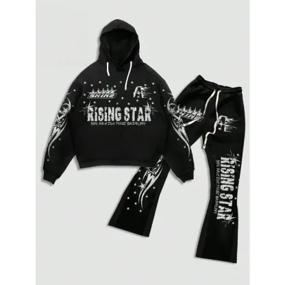 New 3D printed fashionable European and American style adult casual hooded set
