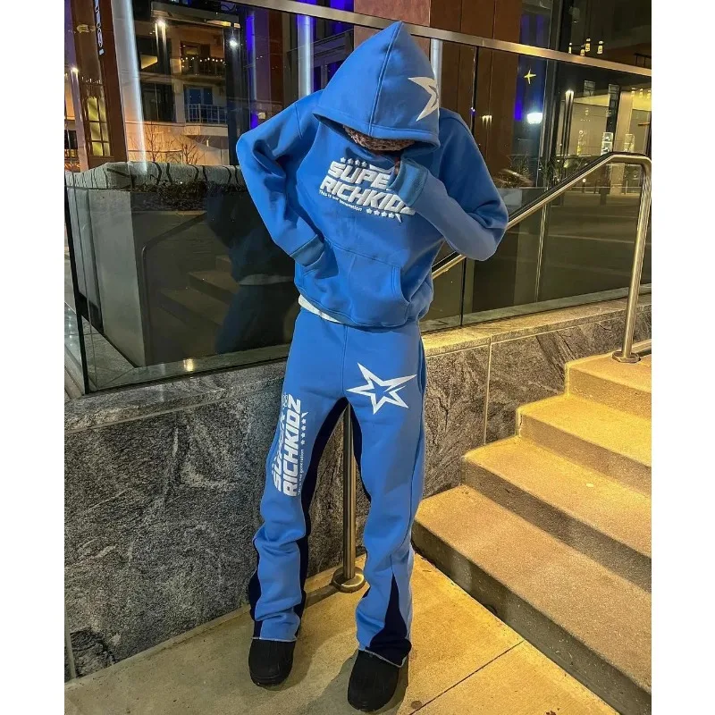 New 3D printed fashionable European and American style adult casual hooded set