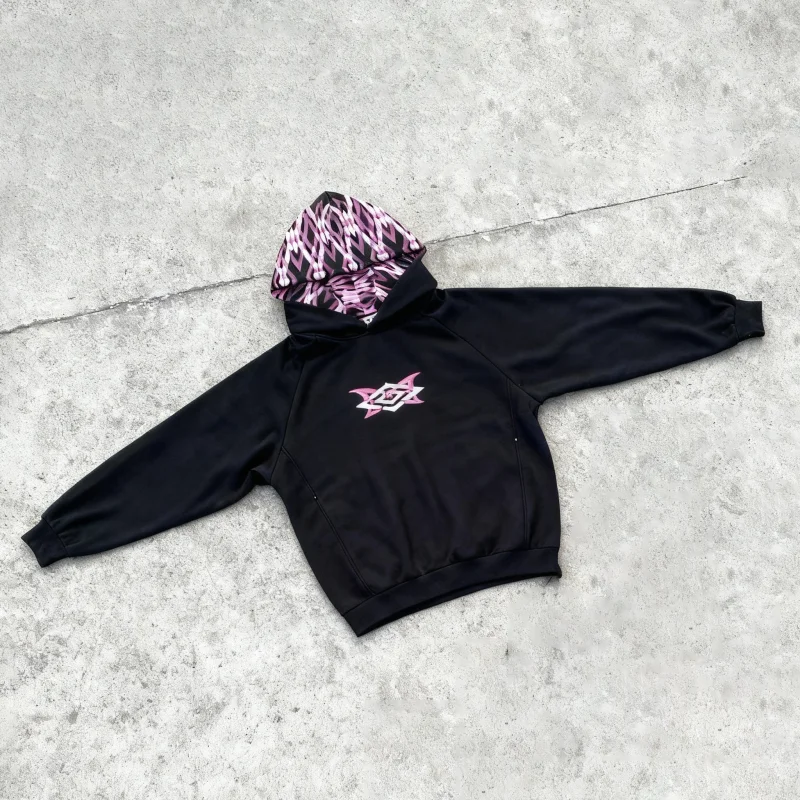 European and American street fashion punk hip-hop style men's Y2K Gothic Harajuku hooded pullover loose pants sports suit