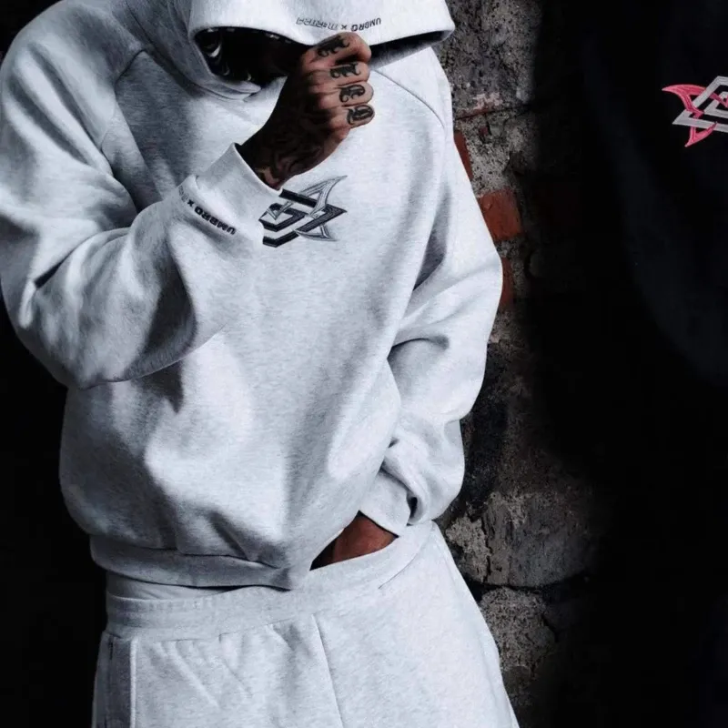 European and American street fashion punk hip-hop style men's Y2K Gothic Harajuku hooded pullover loose pants sports suit