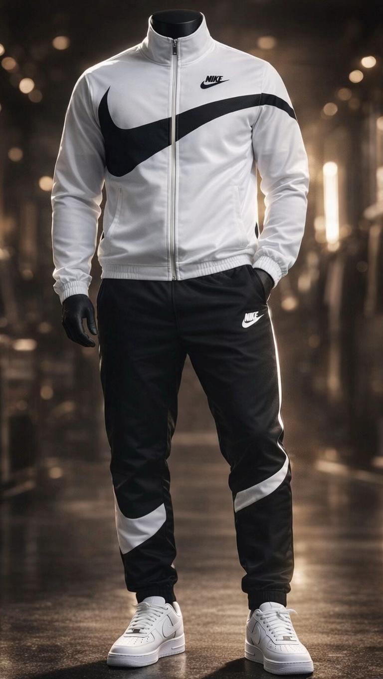 [80%] White/black tracksuit