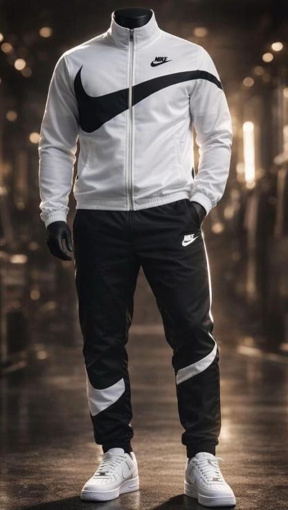 [80%] White/black tracksuit