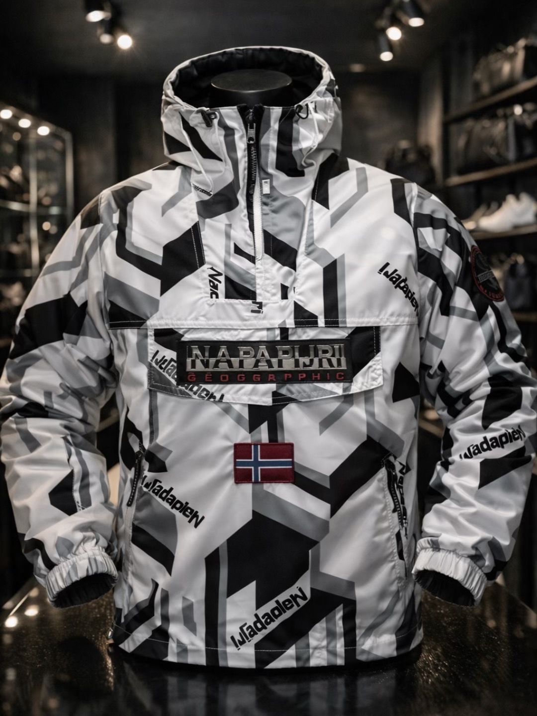 Camouflage Waterproof & Windproof Jacket ( White )