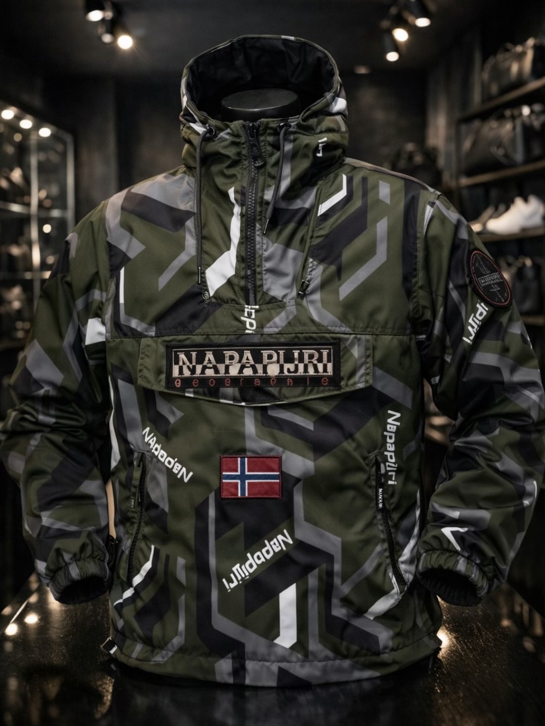 Camouflage Waterproof & Windproof Jacket ( Green )