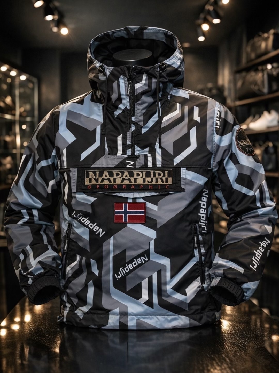 Camouflage Waterproof & Windproof Jacket ( Grey )