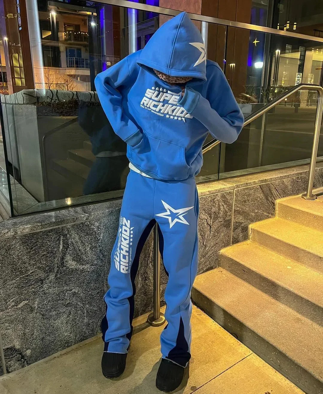 New 3D printed fashionable European and American style adult casual hooded set