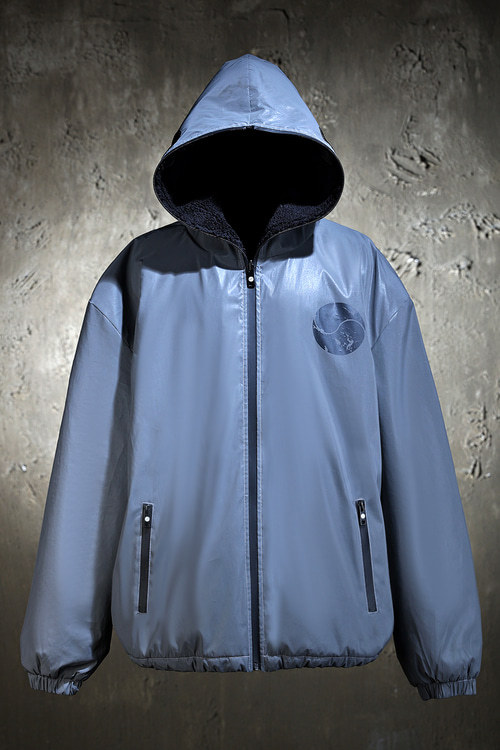 ByTheR Reversible Taegukgi Reflective Mesh Lambswool Hooded Jacket
