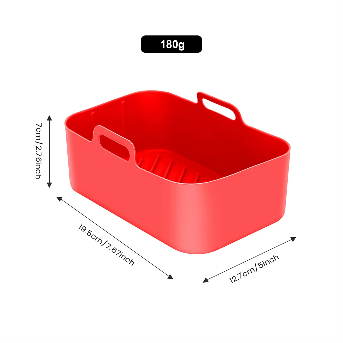Raybin Rectangle Reusable Food Safe Air Fryer Silicone Pot Basket Liner for Ninja Dual Airfryer