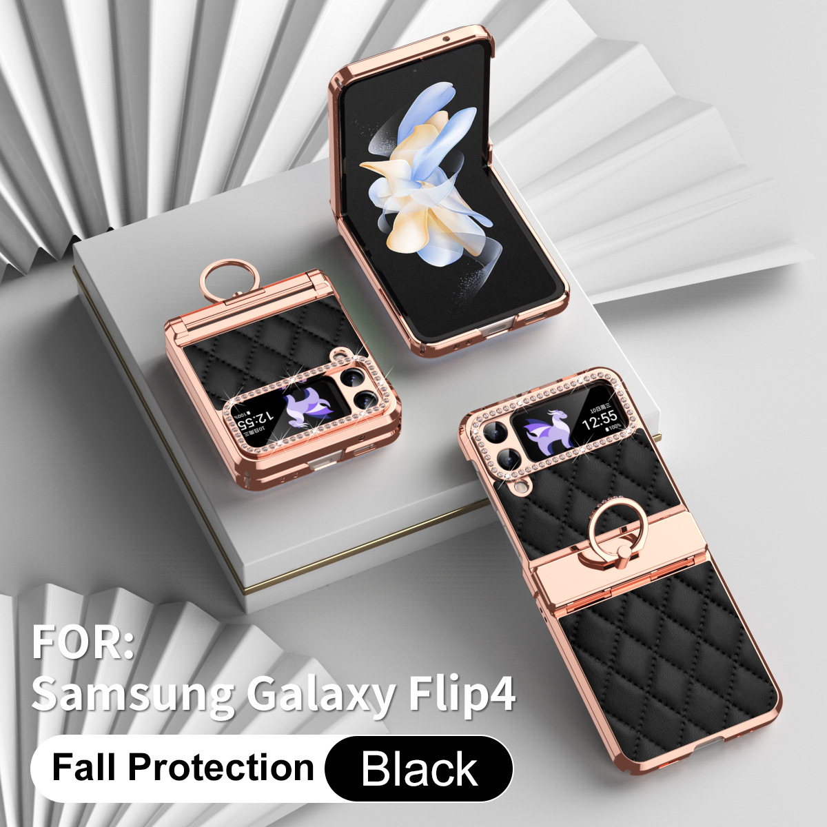 Diamantové puzdro na mobilný telefón so skladacím displejom je vhodné pre Samsung Galaxy Z Flip3 Flip4 Flip5