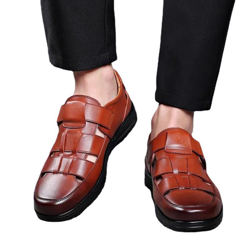 Mens Casual Closed Toe Leather Sandals