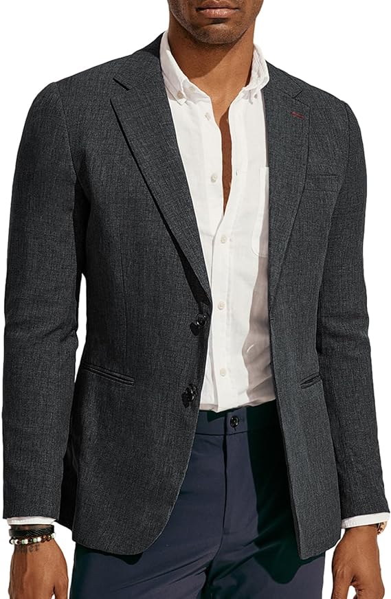 Men's Casual Blazer Lightweight Suit Jackets Regular Fit Two Button Summer Travel Sport Coats