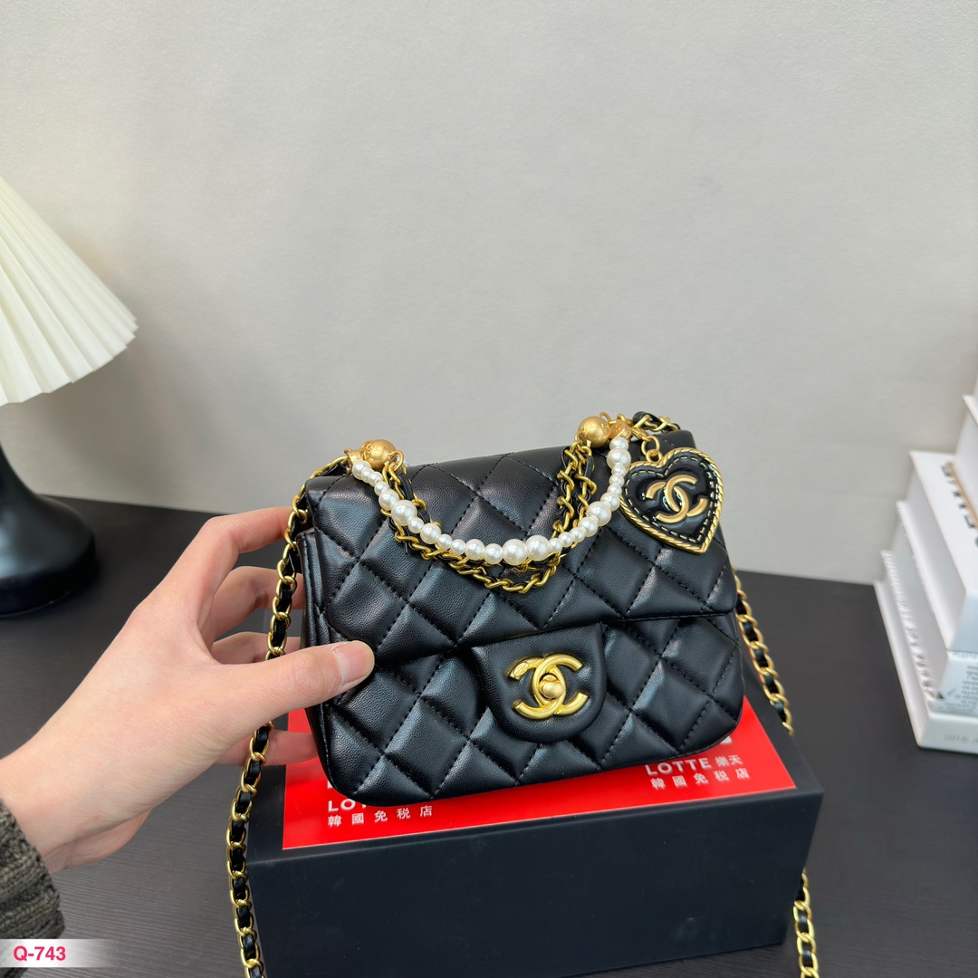 C-L BAG 000000000/New products pearls small square bags