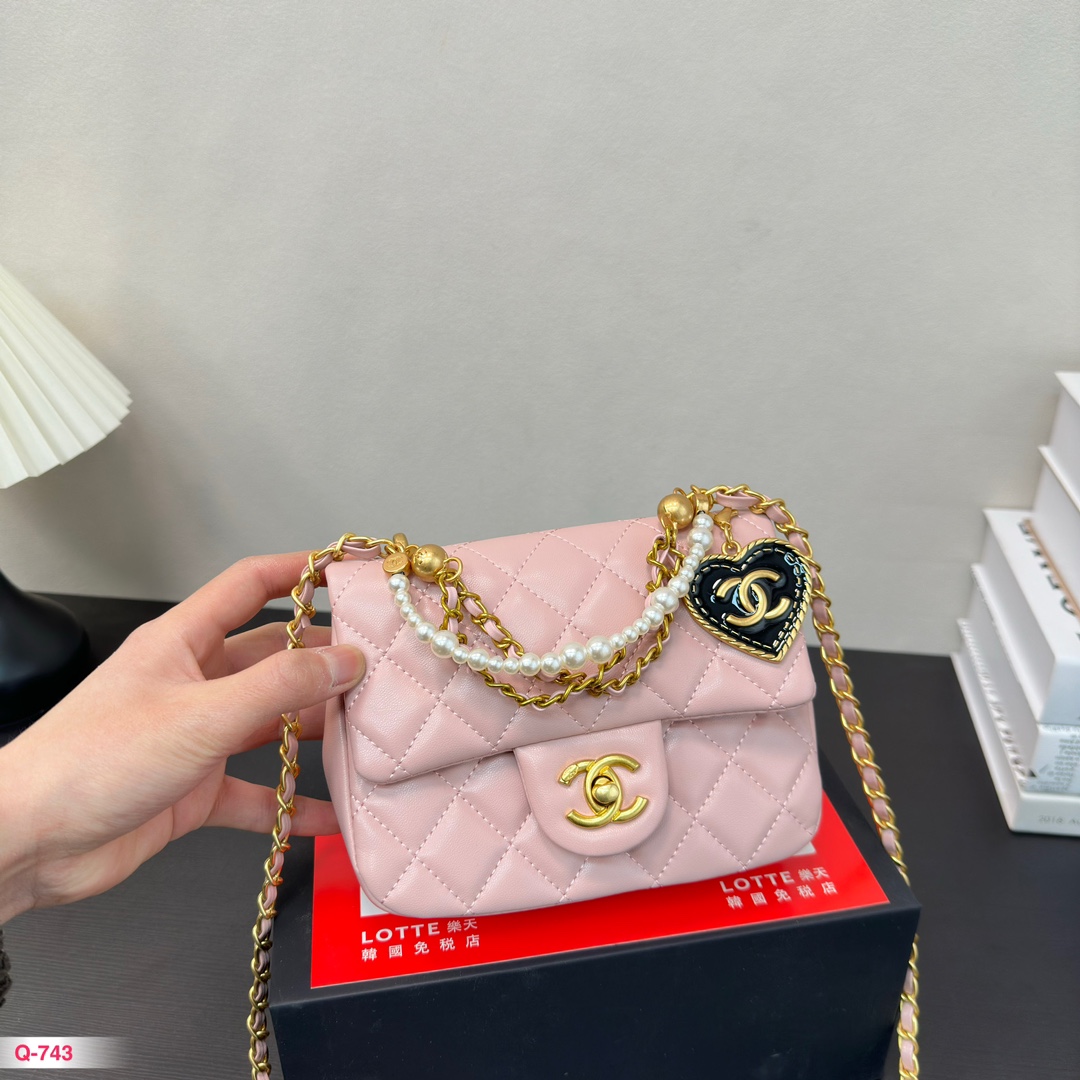 C-L BAG 000000000/New products pearls small square bags