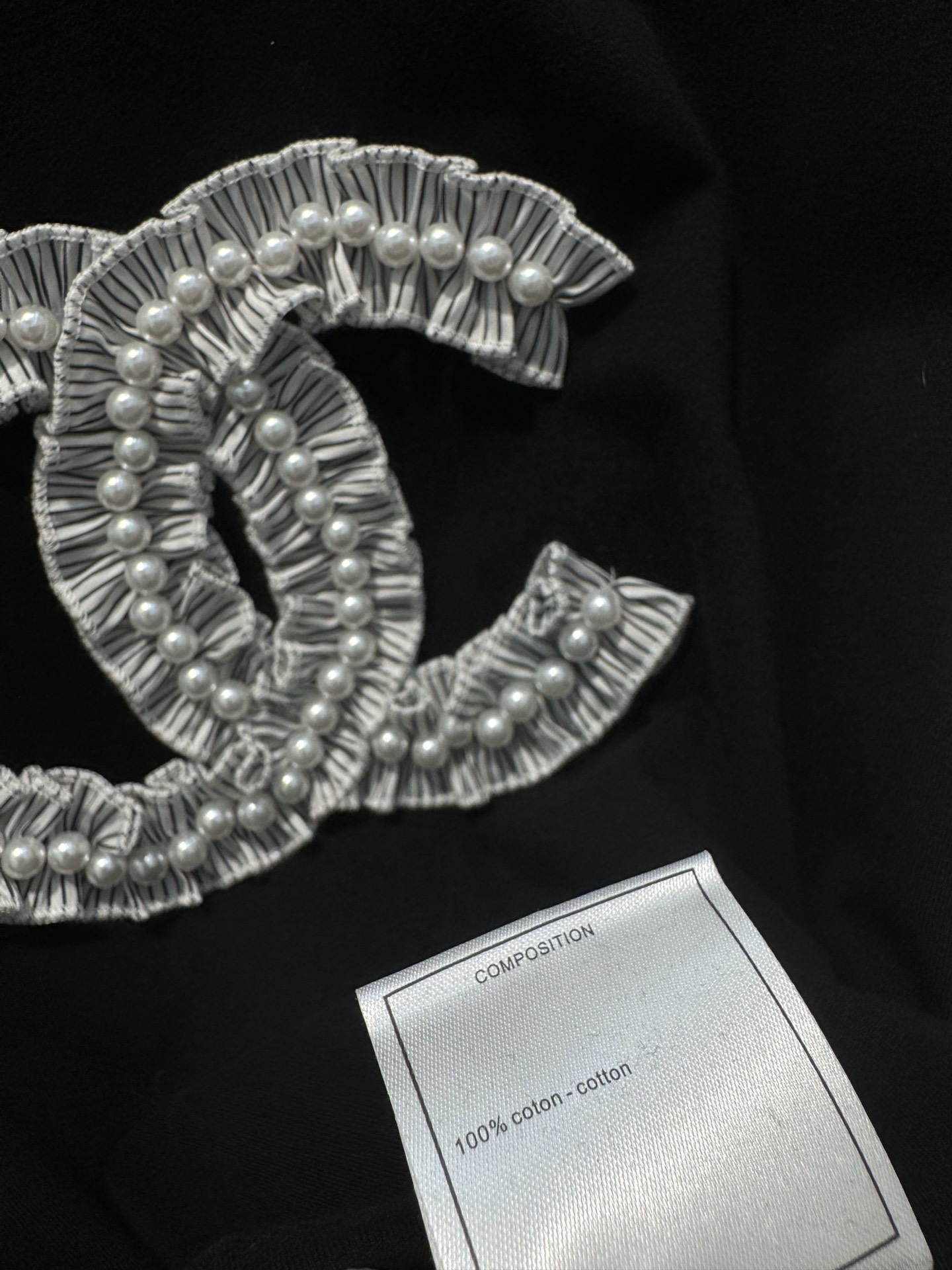 C-L womenswear Double c pearl logo cotton t-shirt