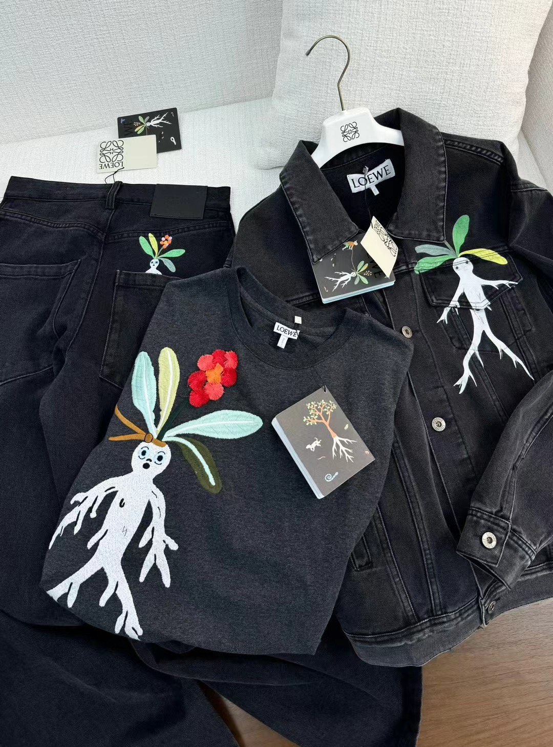 L-E Cotton loose version Mandrake pattern T-shirt