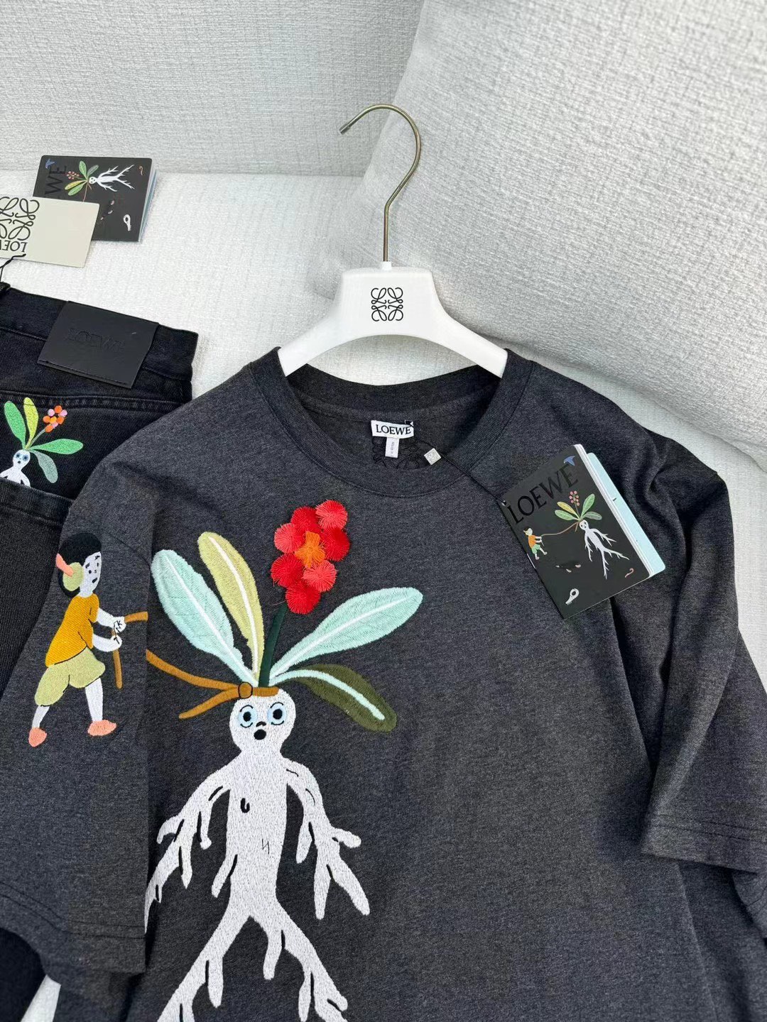 L-E Cotton loose version Mandrake pattern T-shirt