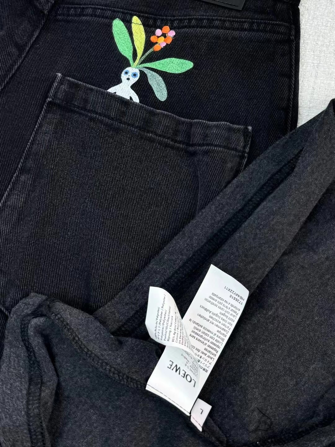 L-E Cotton loose version Mandrake pattern T-shirt