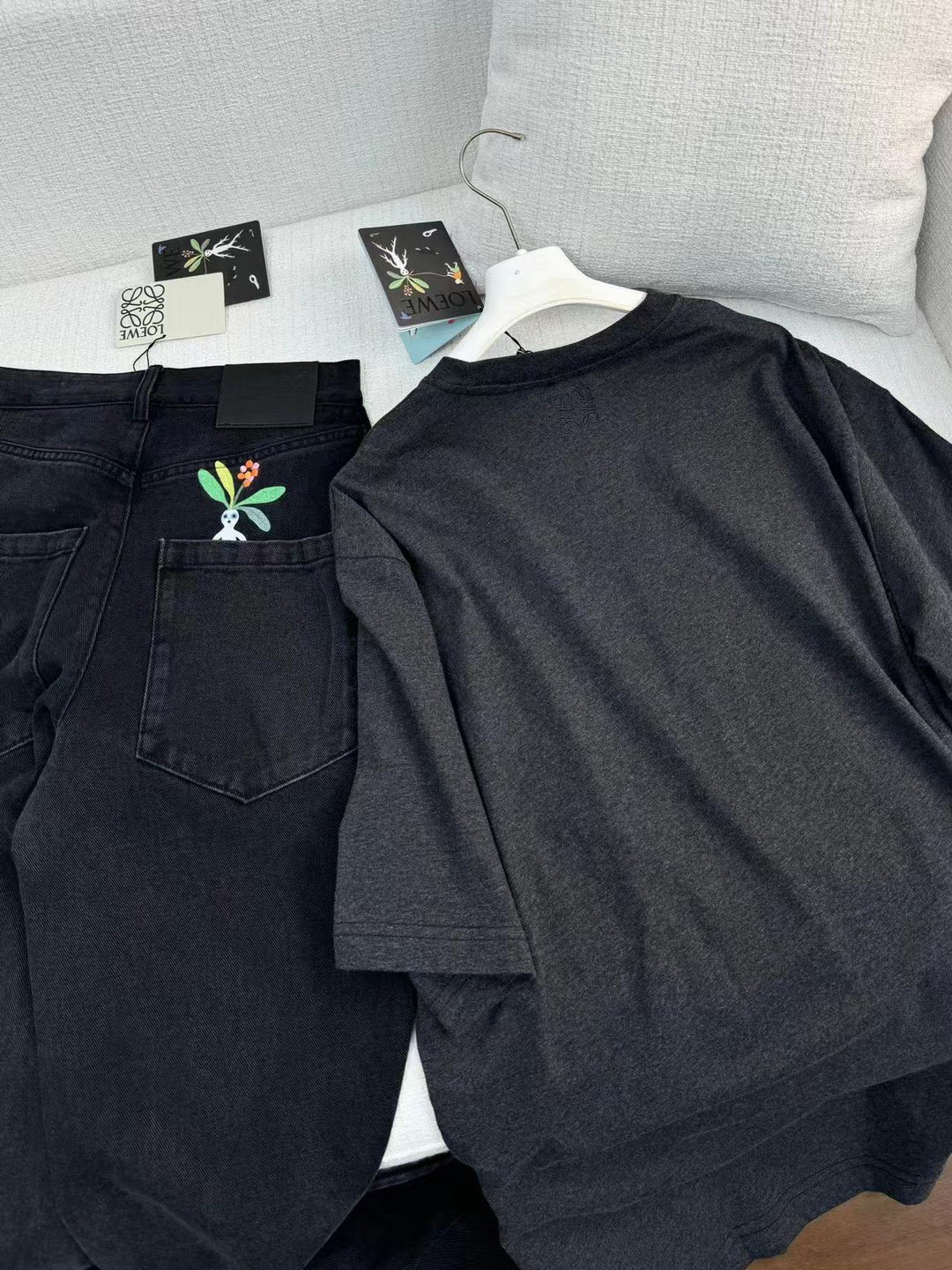 L-E Cotton loose version Mandrake pattern T-shirt