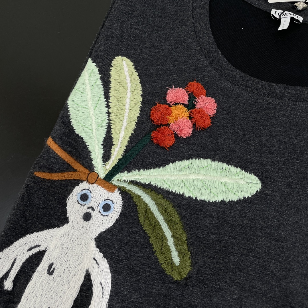 L-E Cotton loose version Mandrake pattern T-shirt