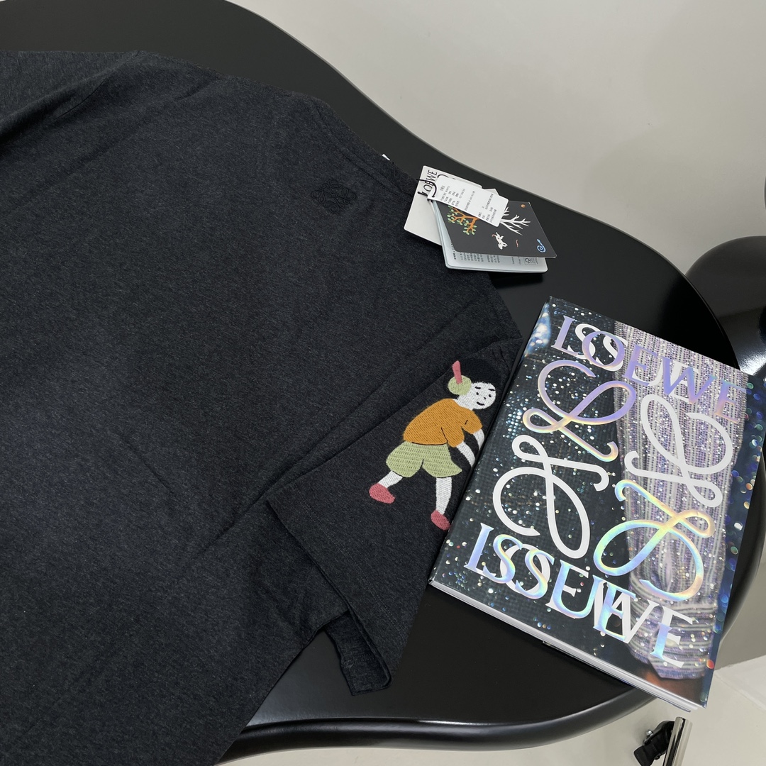 L-E Cotton loose version Mandrake pattern T-shirt