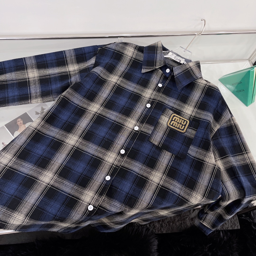 MIU womenswear Checked shirt