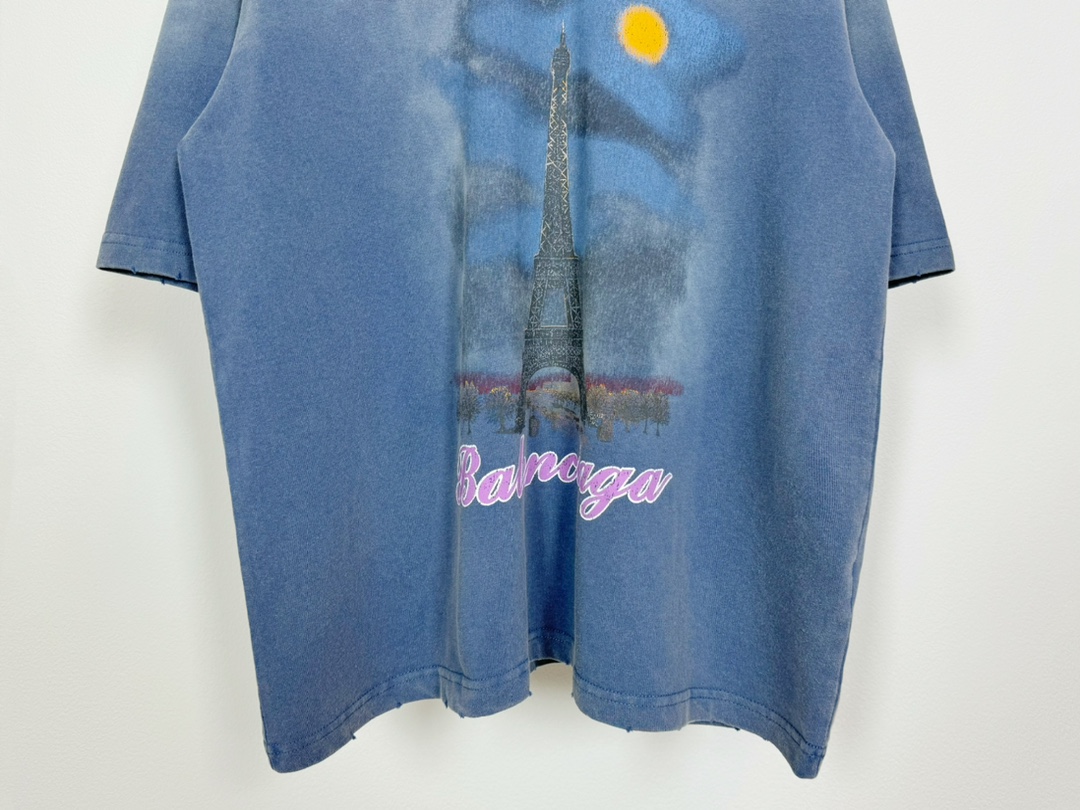 B-A womenswear Short-sleeved T-shirt for night view of Paris Tower