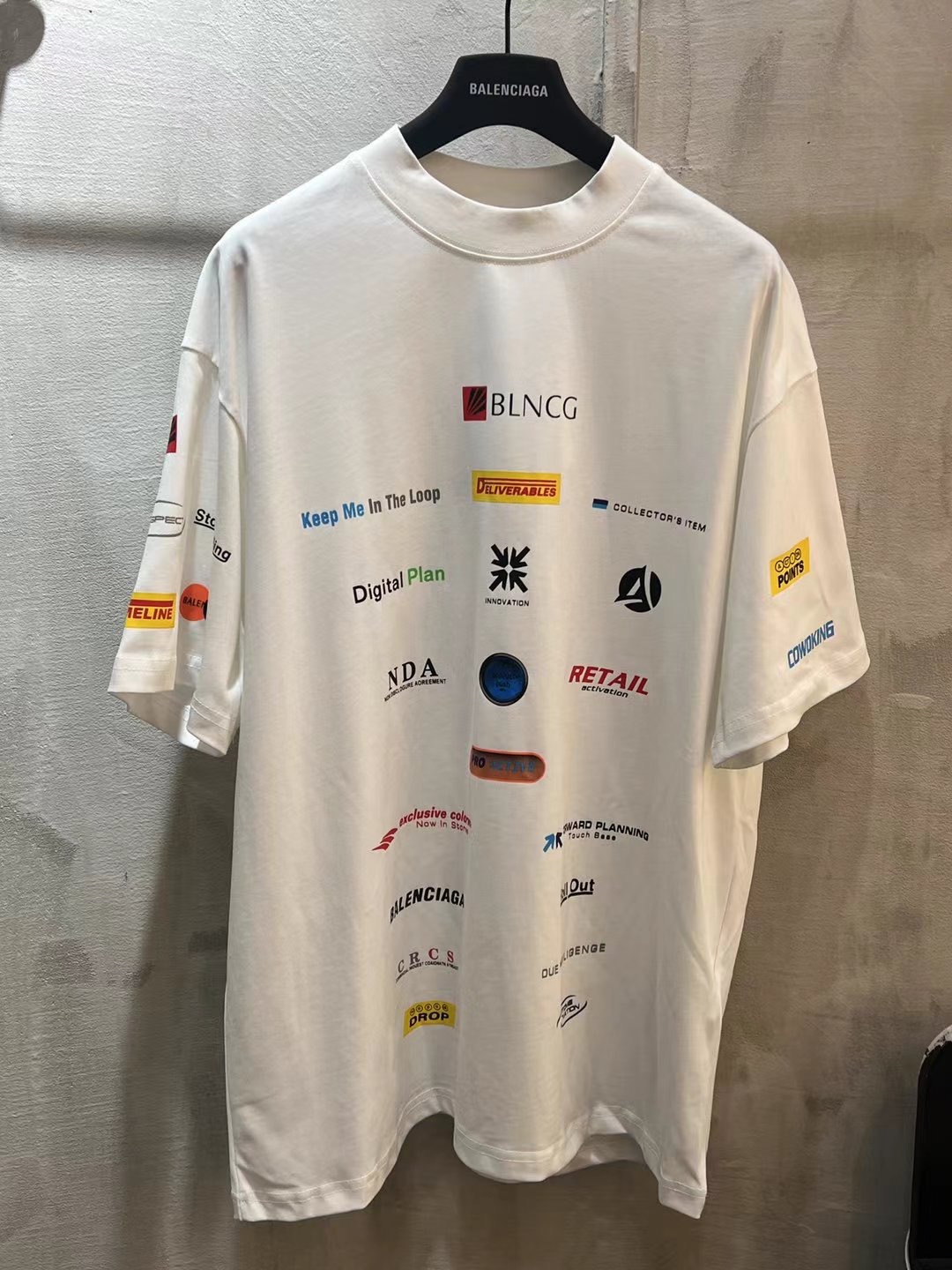 B-A womenswear Racing uniform multi-element label short sleeve printed T-shirt