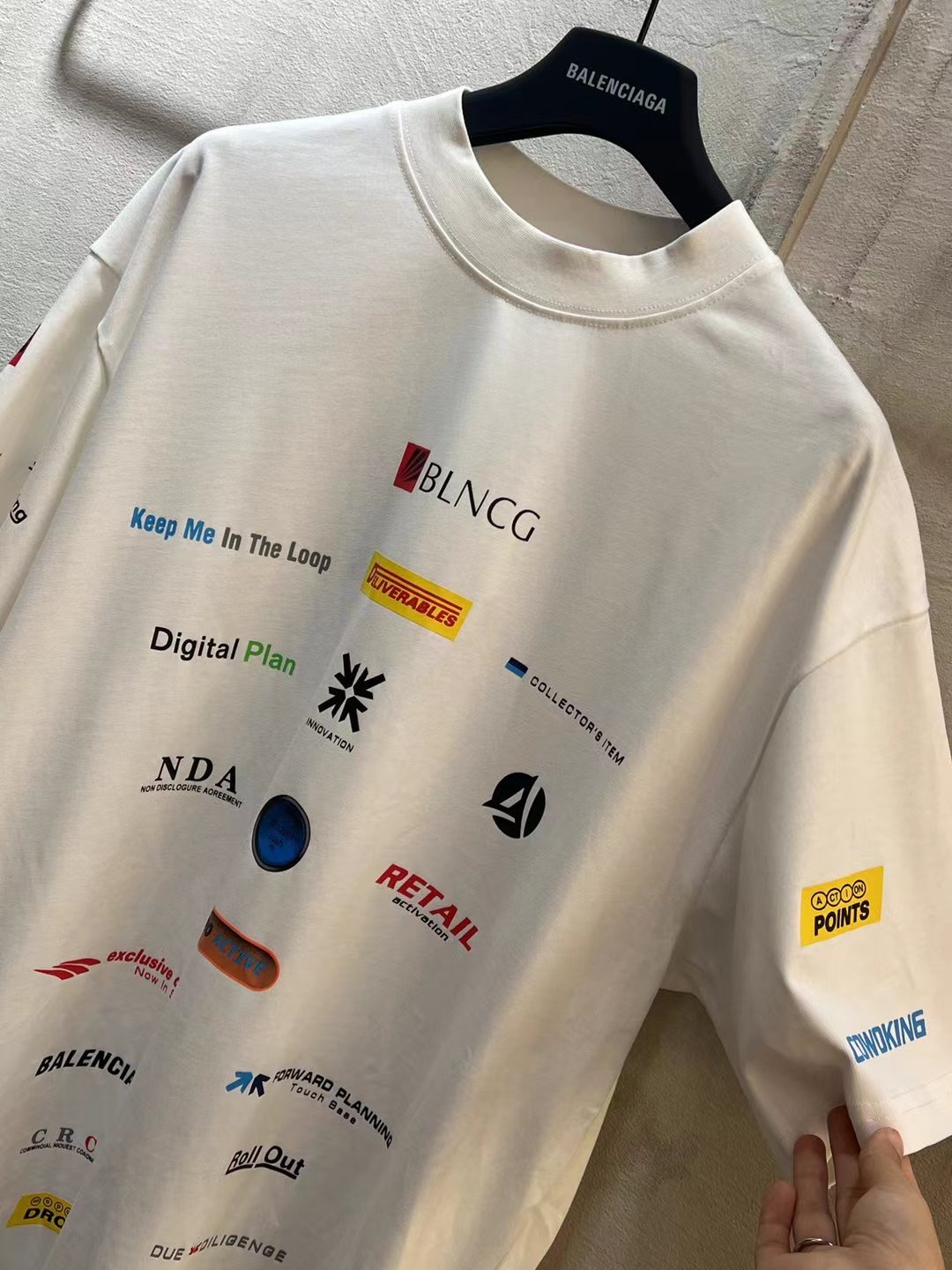 B-A womenswear Racing uniform multi-element label short sleeve printed T-shirt