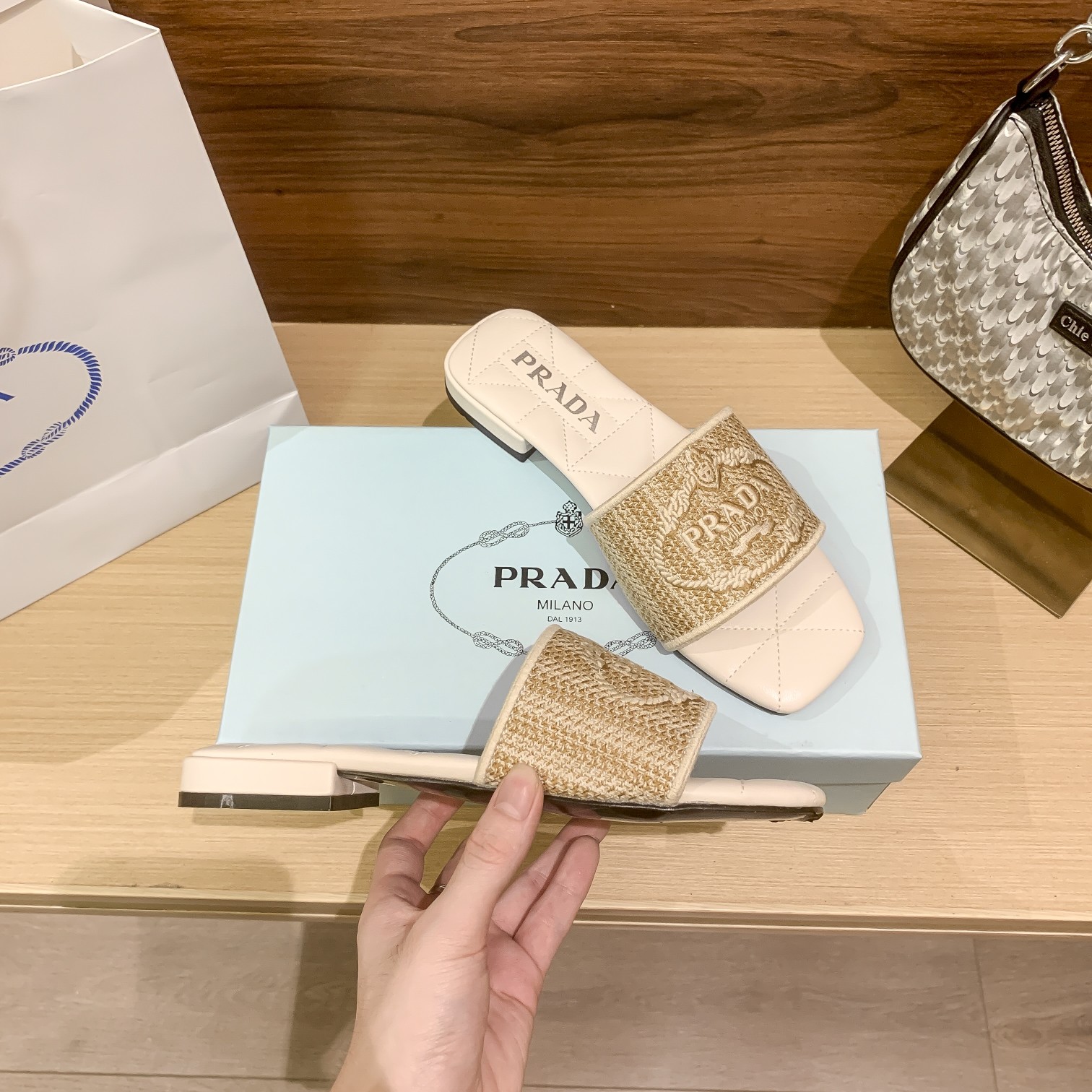 P-A Flat embroidered slippers