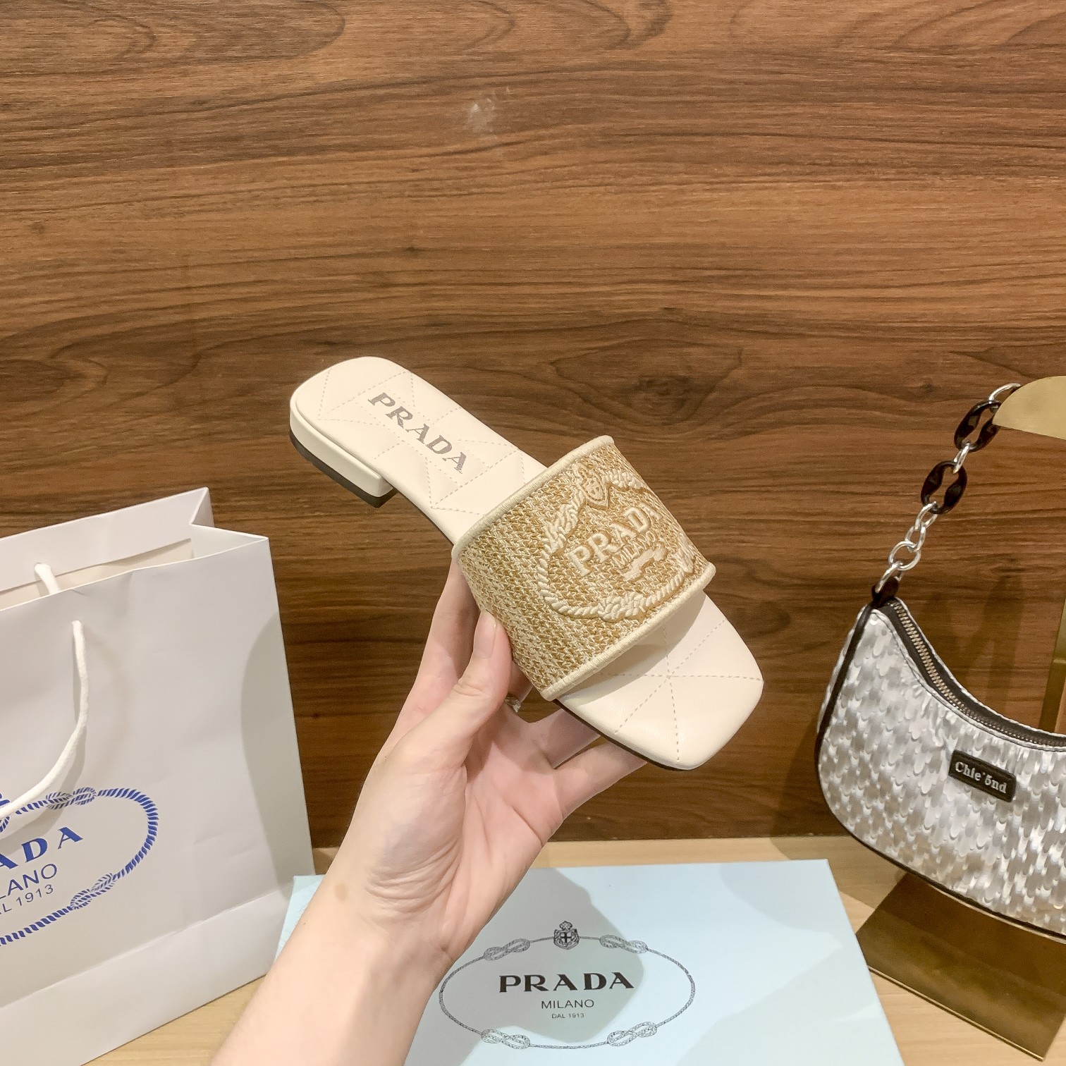 P-A Flat embroidered slippers