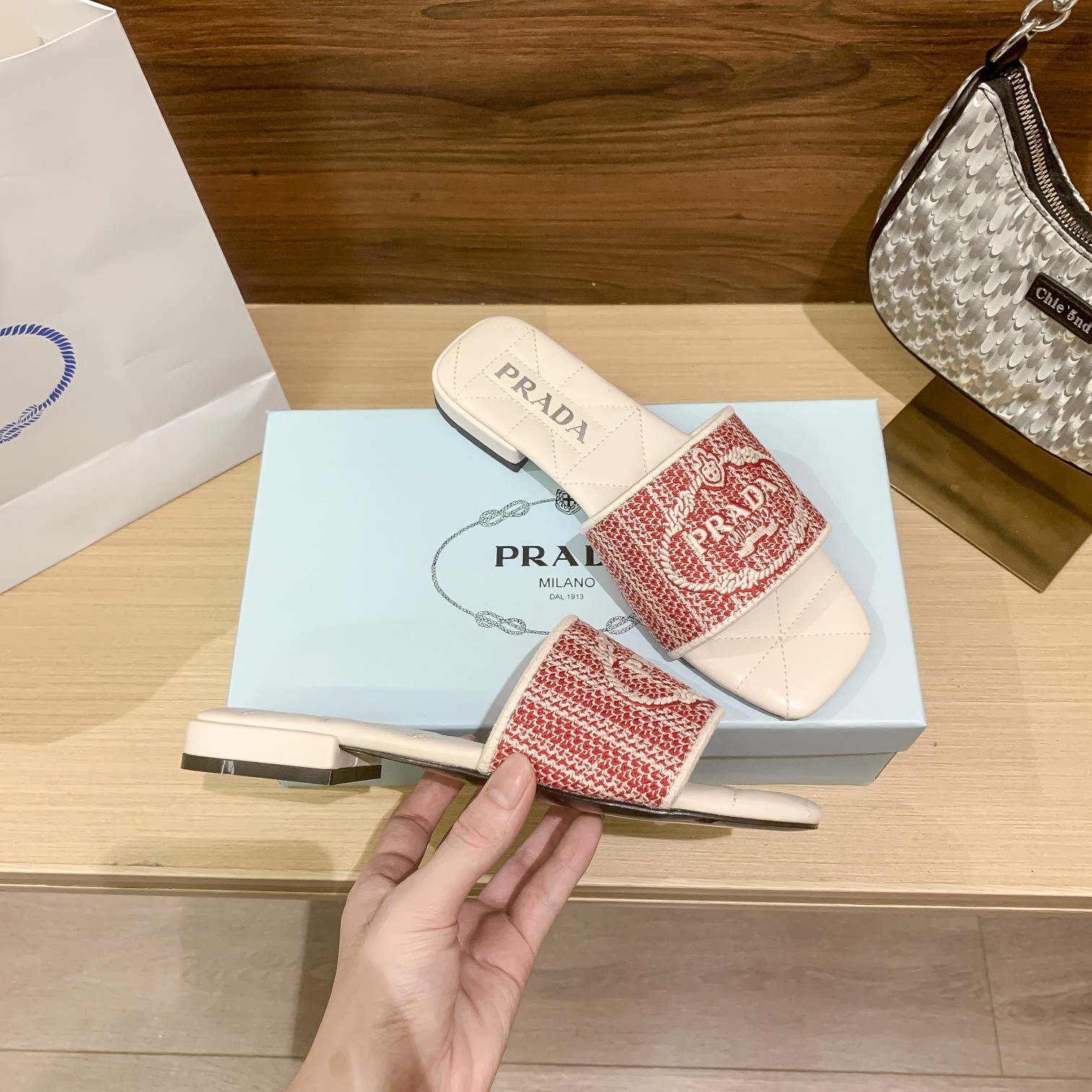 P-A Flat embroidered slippers