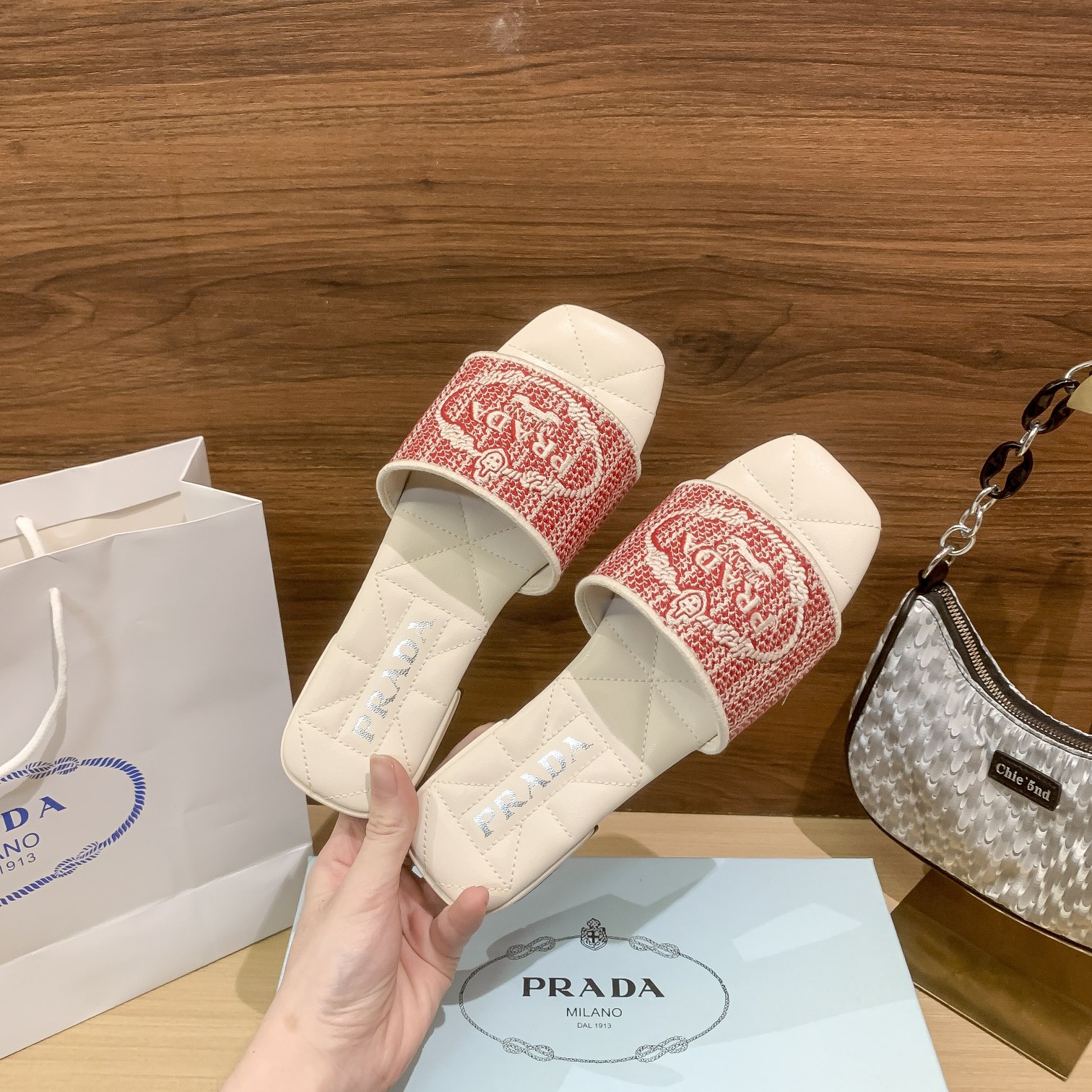 P-A Flat embroidered slippers