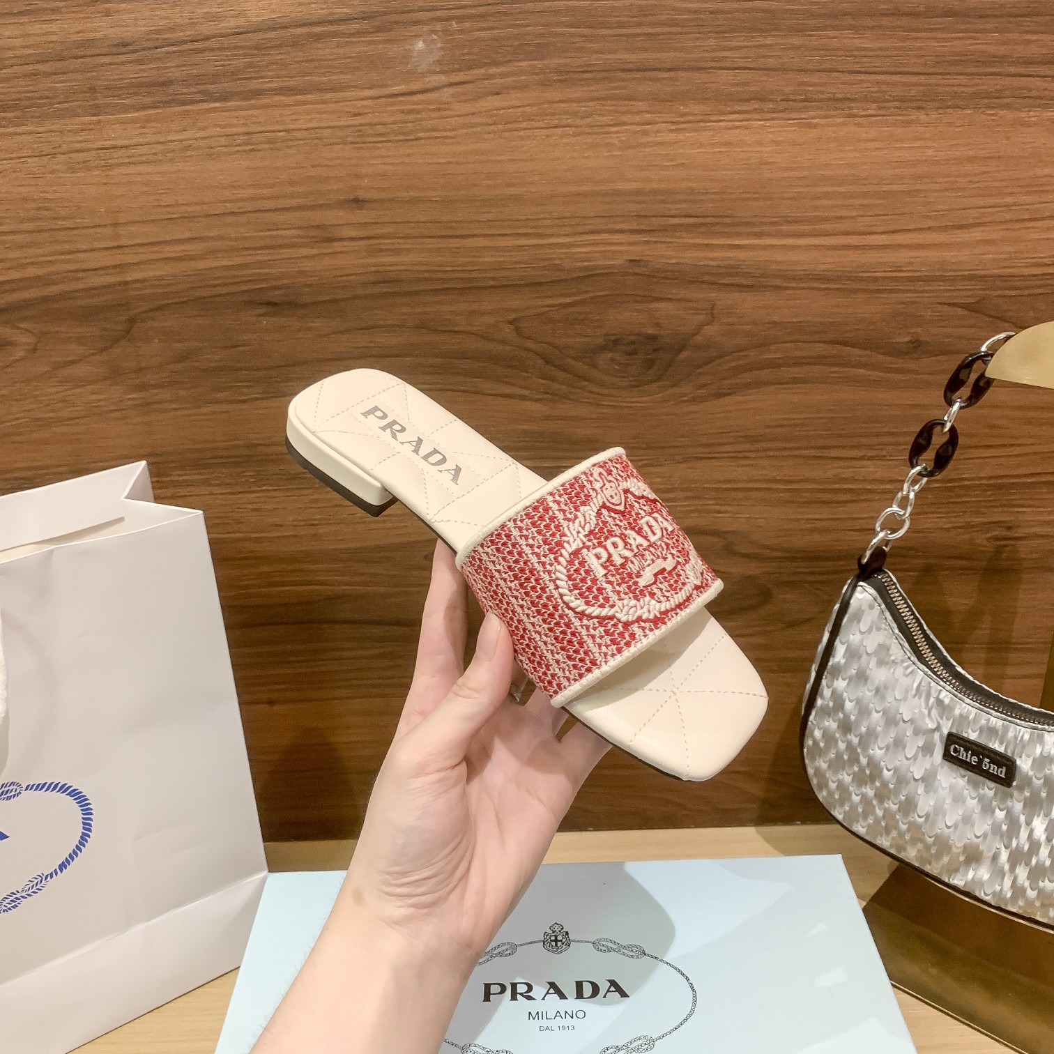 P-A Flat embroidered slippers