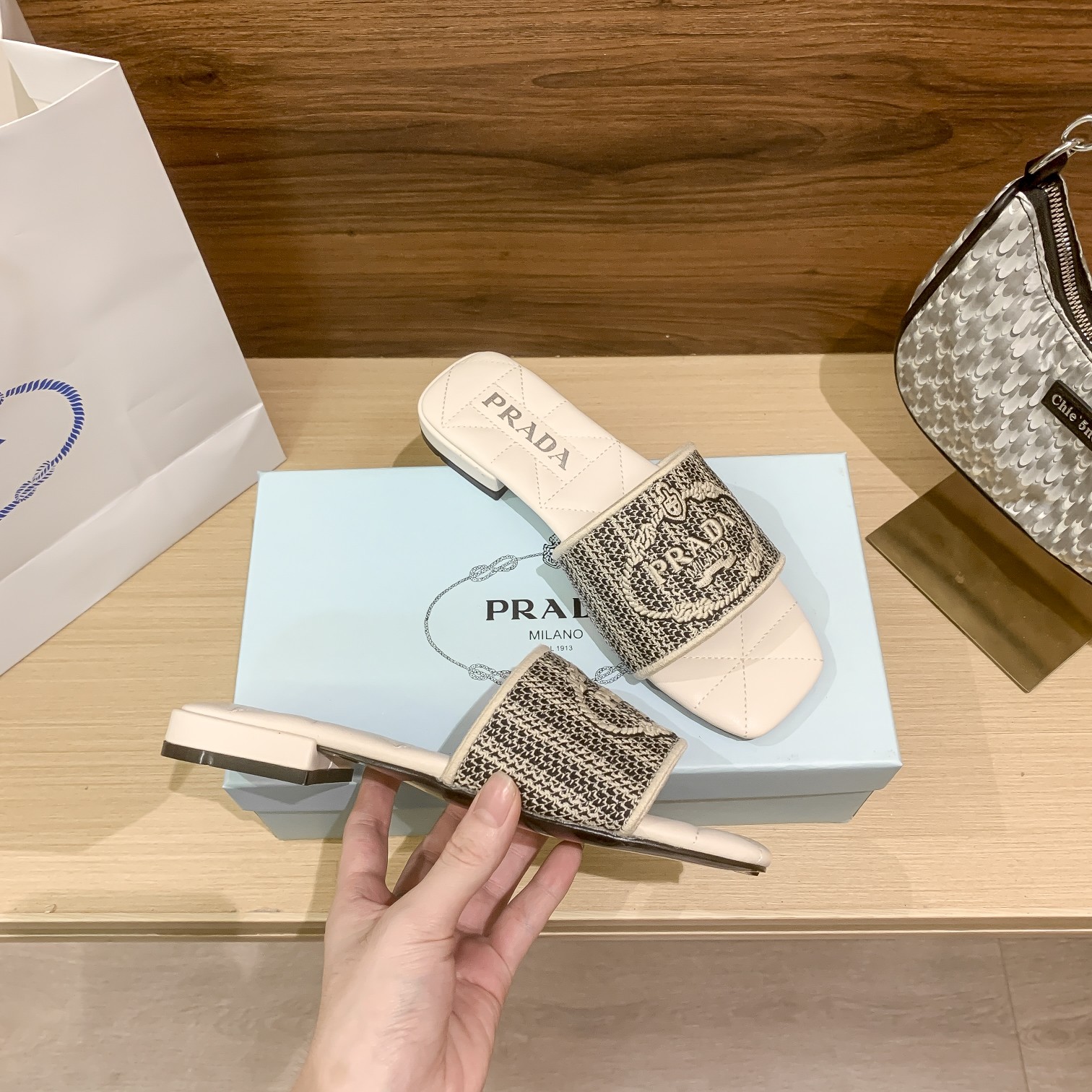 P-A Flat embroidered slippers