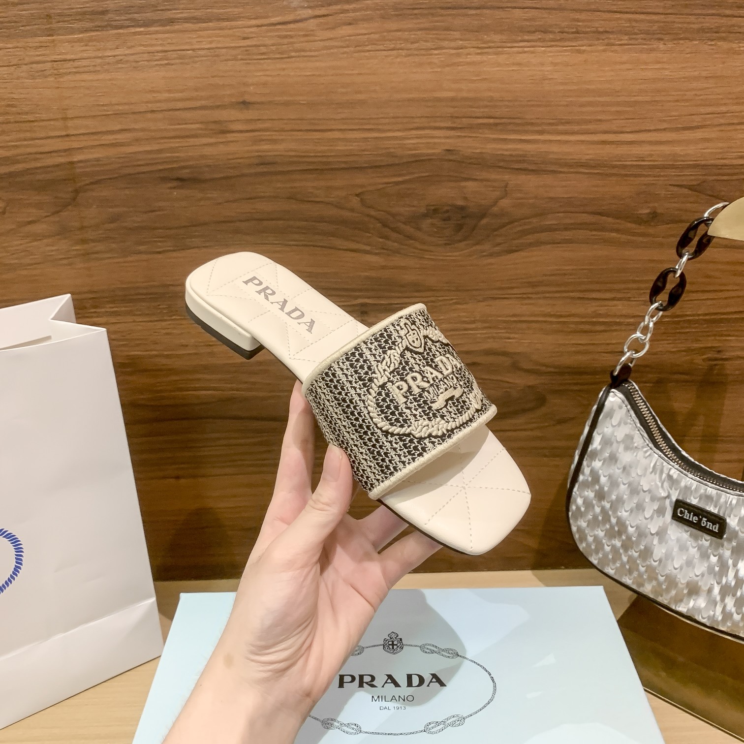 P-A Flat embroidered slippers