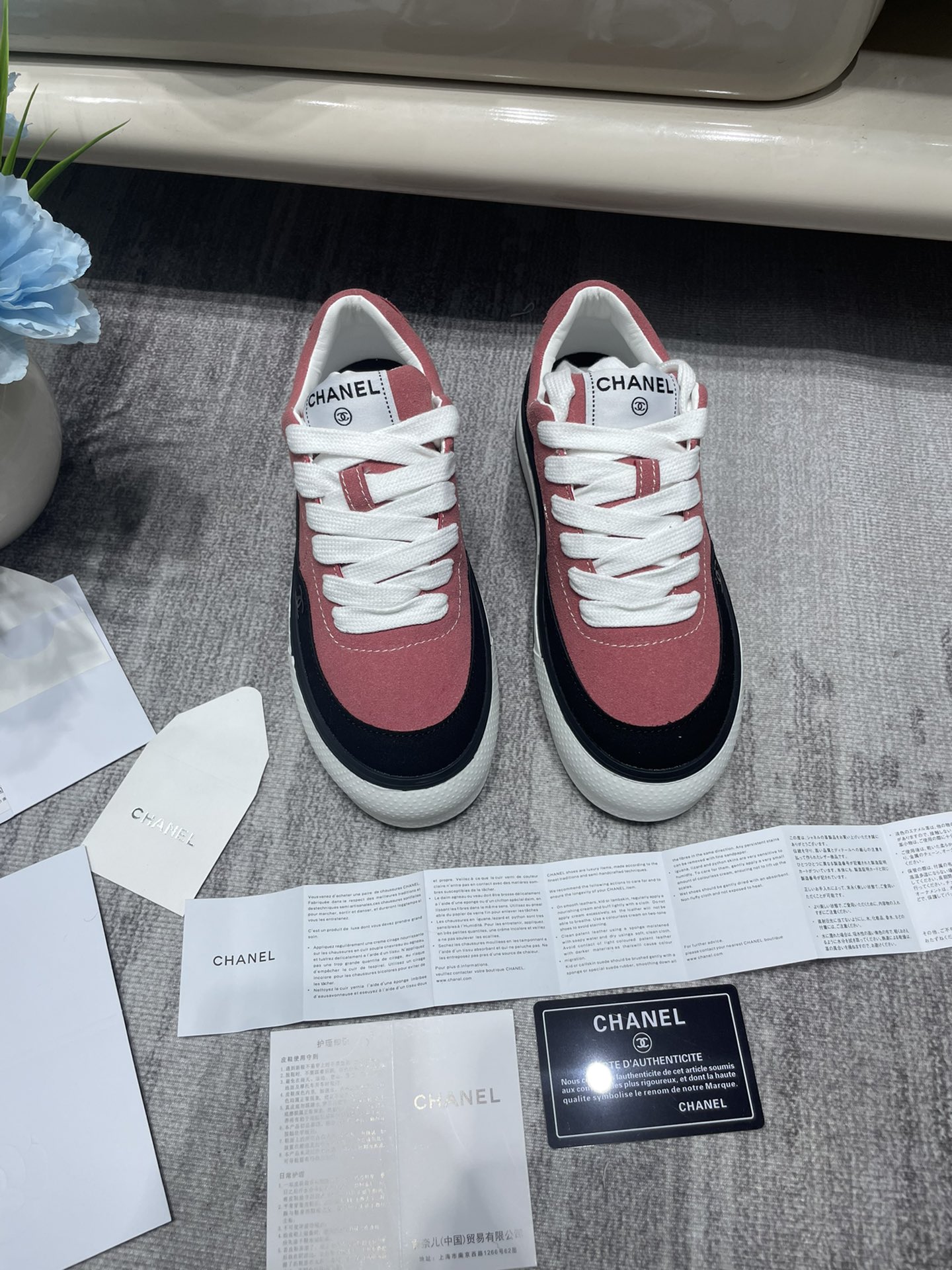 C-L Thick-soled color matching sneakers