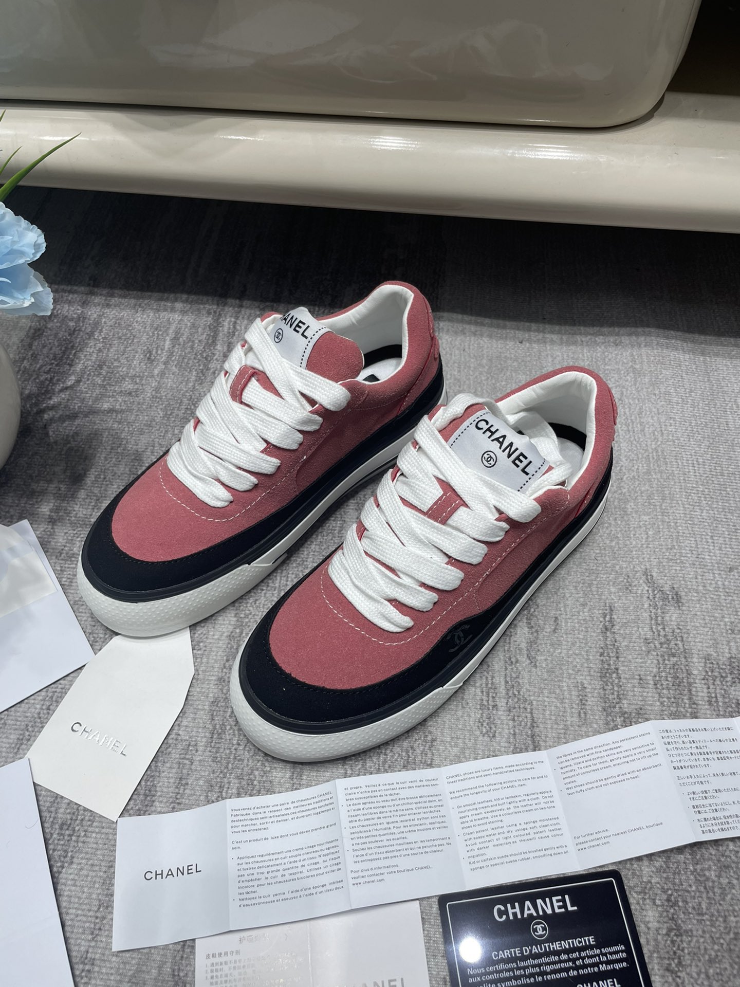 C-L Thick-soled color matching sneakers