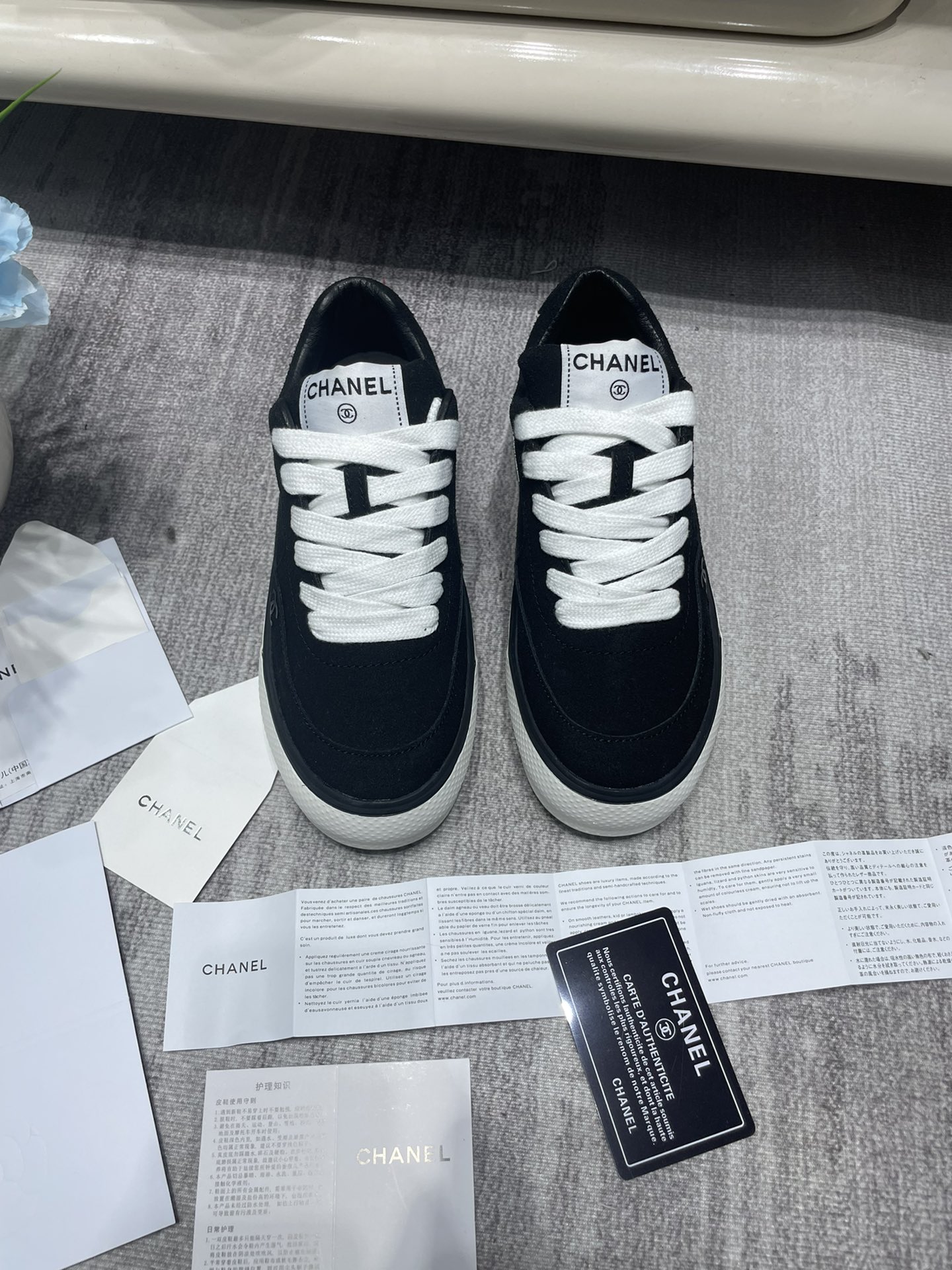 C-L Thick-soled color matching sneakers