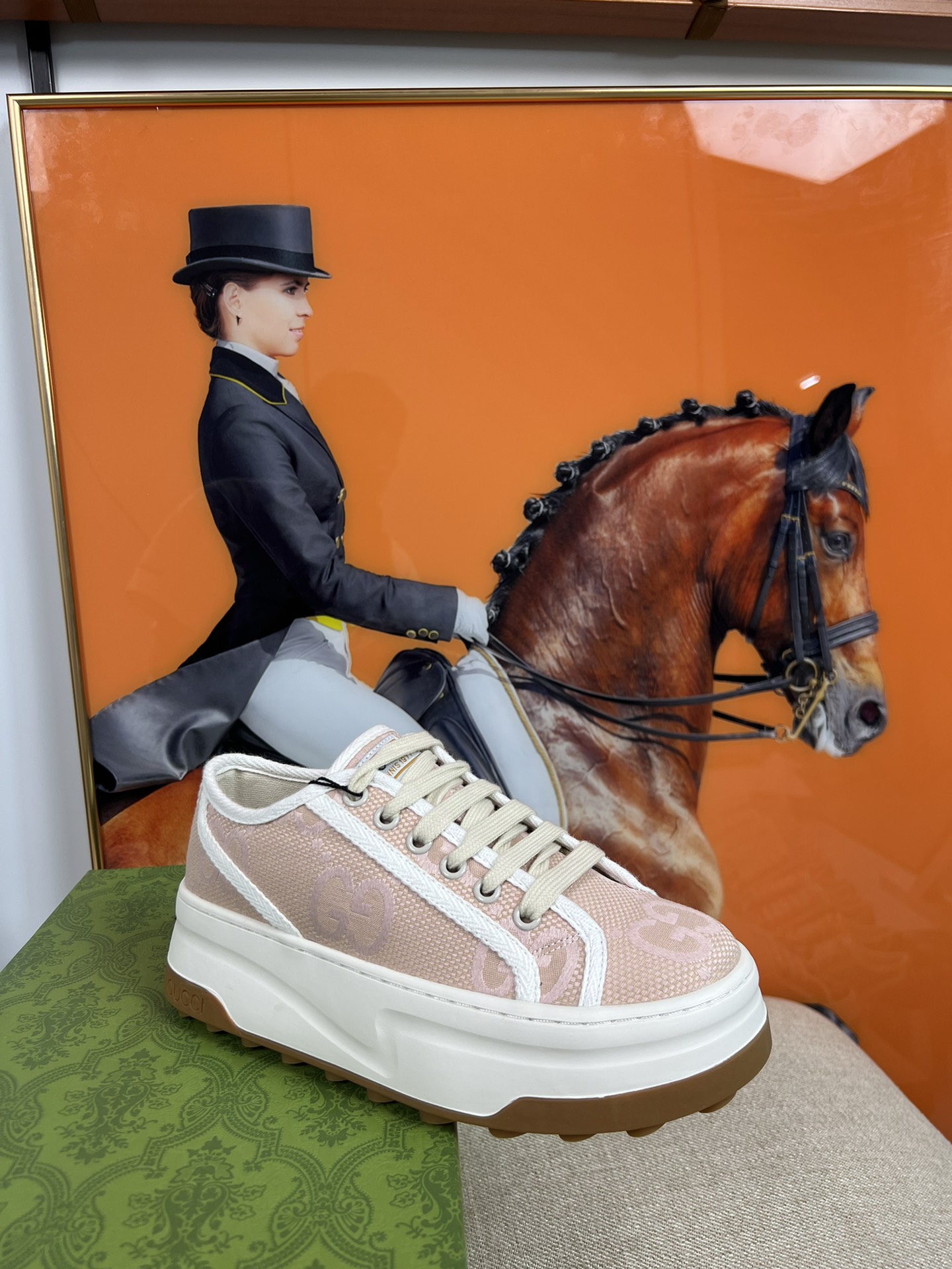 G-G Thick-soled sneakers retro embroidery casual sneakers