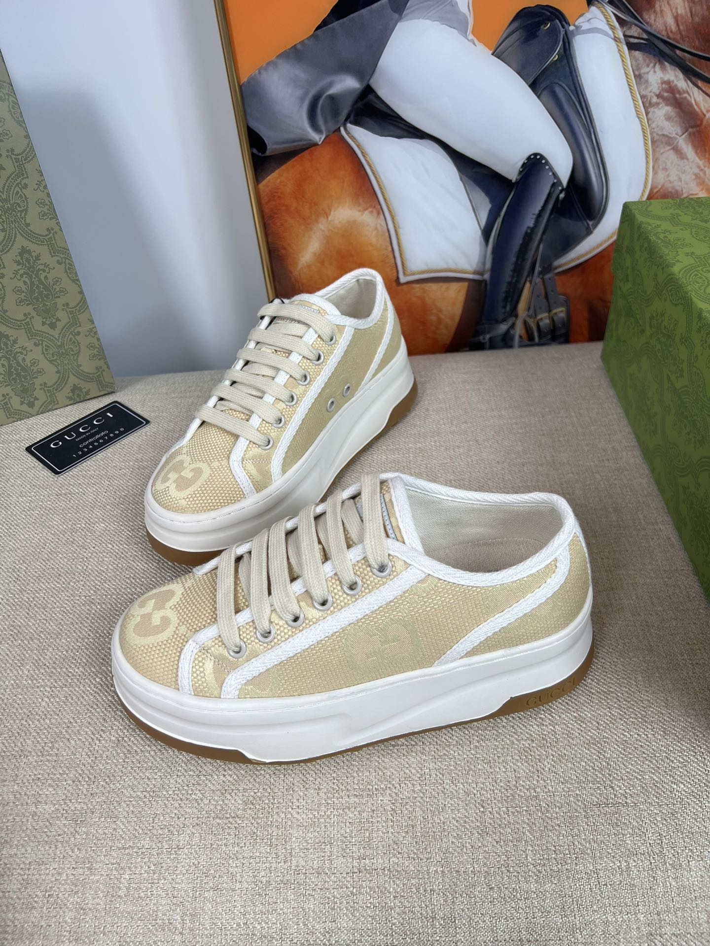 G-G Thick-soled sneakers retro embroidery casual sneakers