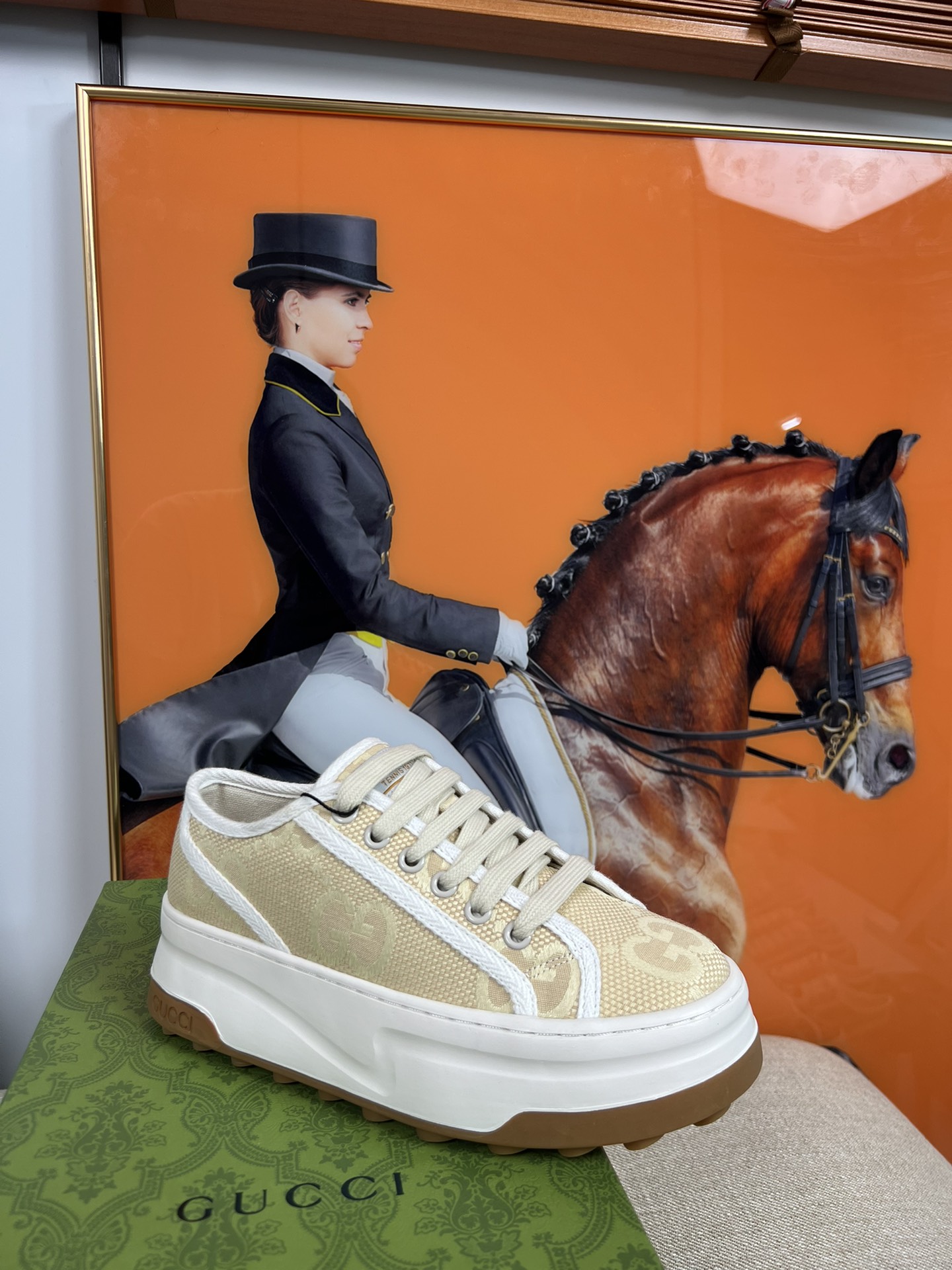 G-G Thick-soled sneakers retro embroidery casual sneakers