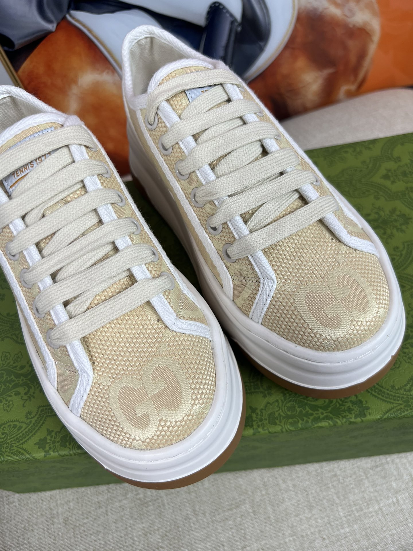 G-G Thick-soled sneakers retro embroidery casual sneakers