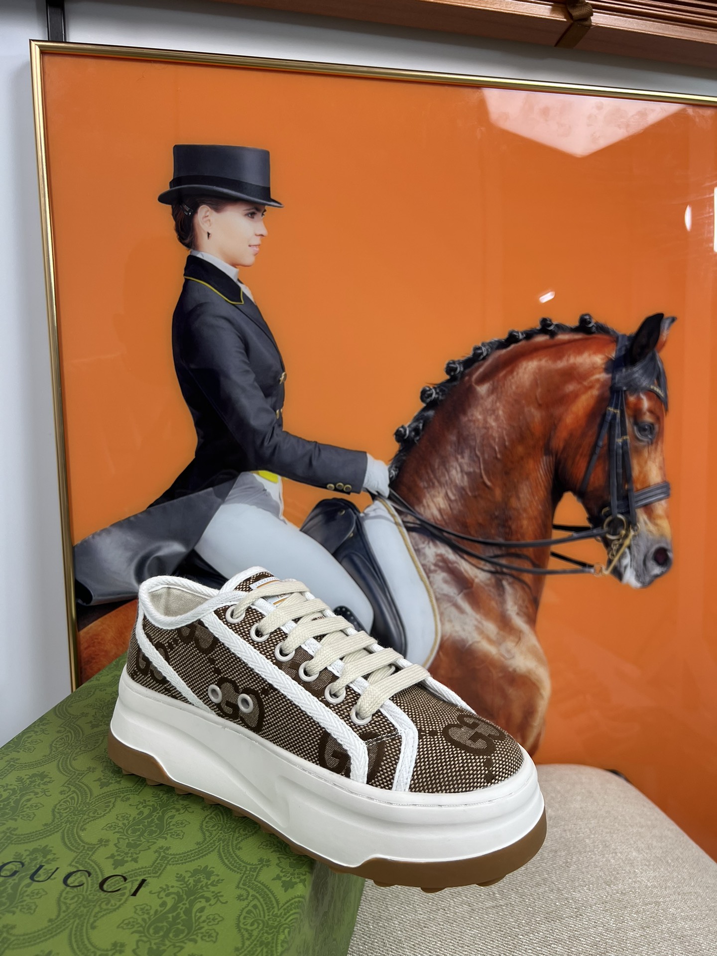 G-G Thick-soled sneakers retro embroidery casual sneakers