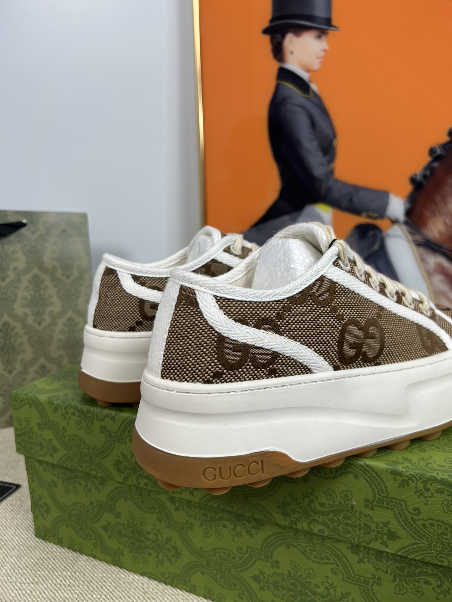 G-G Thick-soled sneakers retro embroidery casual sneakers