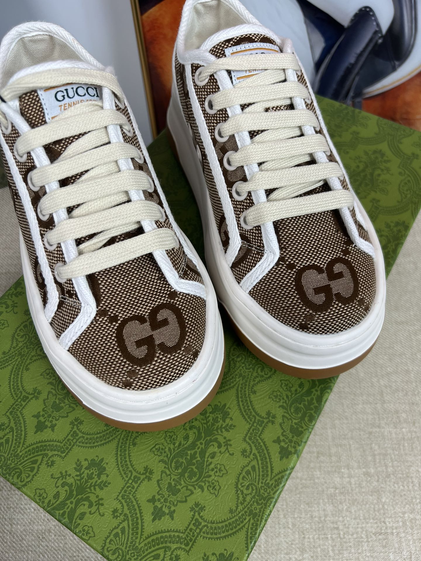 G-G Thick-soled sneakers retro embroidery casual sneakers