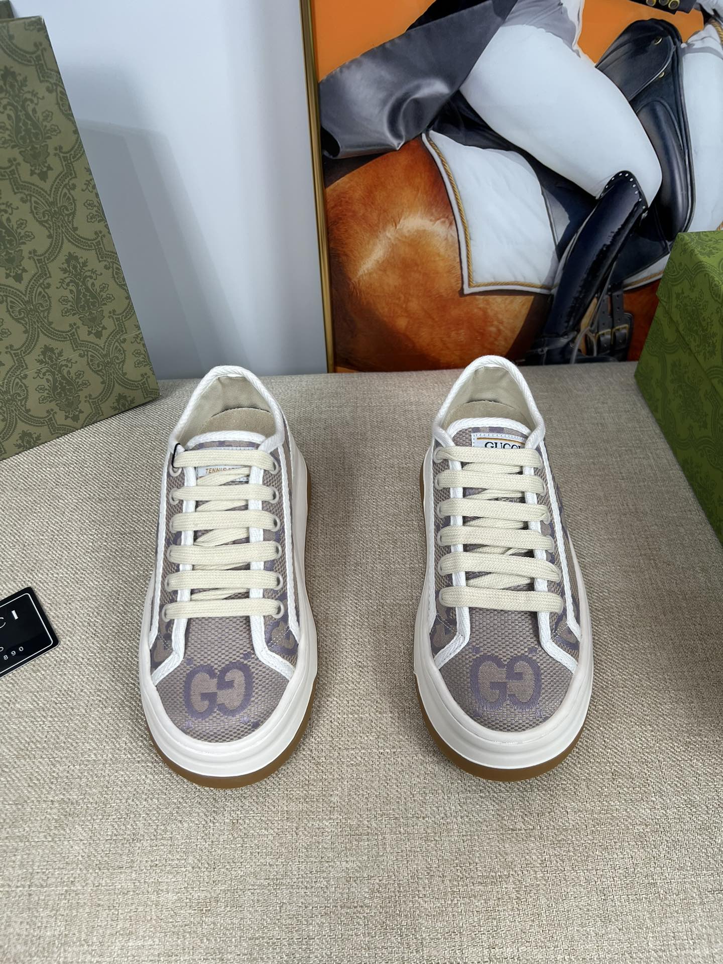 G-G Thick-soled sneakers retro embroidery casual sneakers