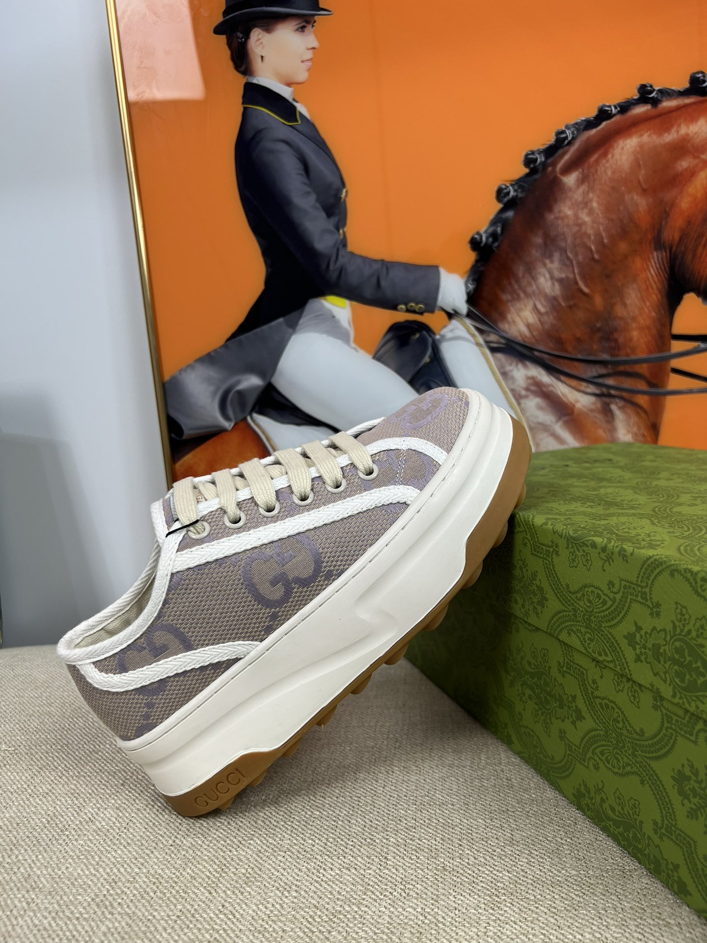 G-G Thick-soled sneakers retro embroidery casual sneakers